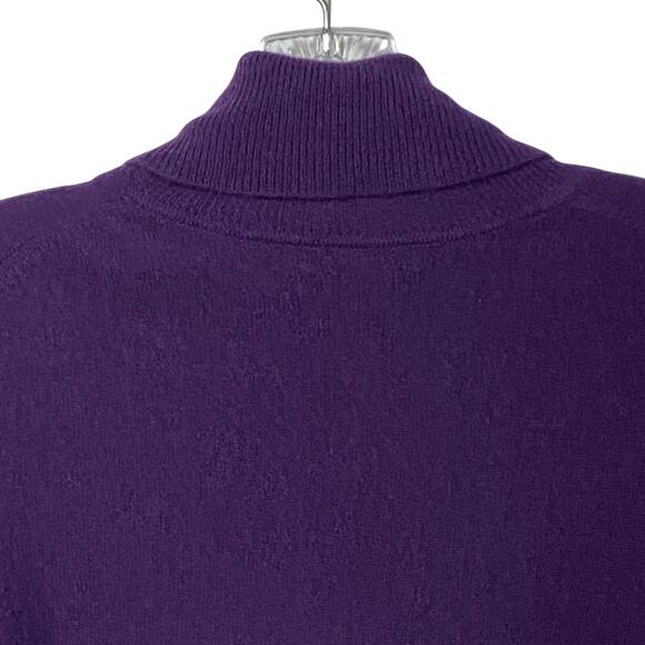 CHARTER CLUB XL 100% Cashmere Sweater Purple Relaxed Turtleneck See Measurements - Picture 7 of 12